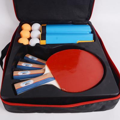 China professional pingpong racket cheap table tennis paddle set Retractable net Carry Bag 4 Player table tennis racket Te koop