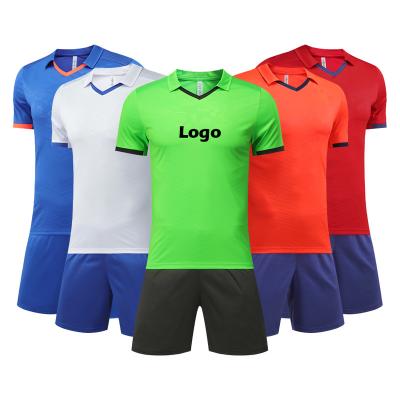 Chine Hot Sale Custom Logo Quick Dry Soccer Jersey Mesh polo shirt lapel 100% Polyester Football Uniform set For Men à vendre