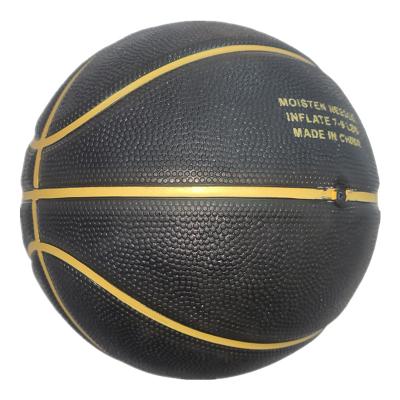 China hot selling custom logo size#7#6#5#3#1 rubber basketball black for sale