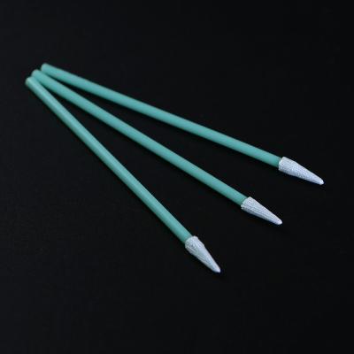 China Alcohol Resistant Lint Free Microfiber Tip Cleaning Swabs With Long PP Stick Handle for sale