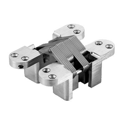 China Modern Adjust Door Hinge Zinc Alloy Concealed Invisible Cross Hinge for sale