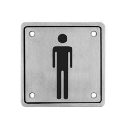 China Modern Stainless Steel Shape Men Door Fixture Square Sign Plate For Toilet for sale