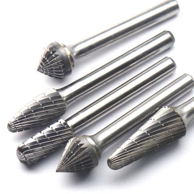 China Wood Customized Rotary Files High Quality Carbide Rotary Burrs Polish Burrs 6mm 6.35 mm Shank Dremel Remove Burr Tool for sale