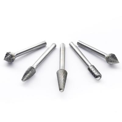 China Factory Price Carbide Wood Abrasive Deburrs Woodworking Rotary Files 6mm 6.35mm Shank Grinding Solid Carbide Deburrs Cut Double Bit Tools for sale