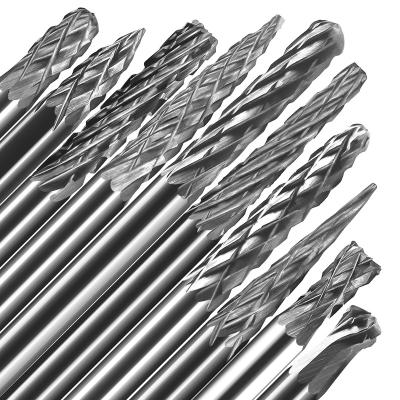 China Rotary Shank Kit Double Cut Tungsten Carbide Burr Set 3mm Diameter Wood 20 Pcs 3*3 Mm Carbide Files For Metal Wood Carving Engraving for sale