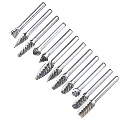 China Wooden Tungsten Carbide Burr Tools Single Cut Rotary Grinding Drilling Burr Bit for sale