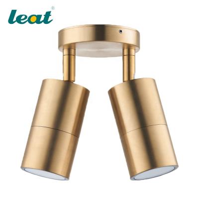 China 2021 High Quality New Product IP65 Tempered Glass Wall Pillar Light Double Adjustable Polished Brass AC220V for sale