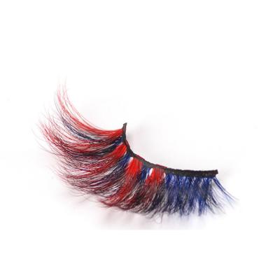 China Long False Eyelashes Mink Fur Magnetic Eyelashes 5D Color Long Mink Eyelashes for sale