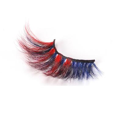 China New Style Long False Eyelashes Mink Fur Magnetic Eyelashes 5D Color Long False Eyelashes for sale