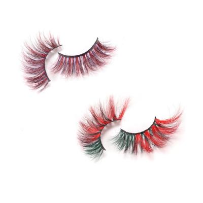 China New Style Private Label Good Quality Magnetic Color False Eyelashes 5D Long Mink Eyelashes for sale