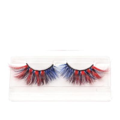 China Long Faux Mink Fur Eyelashes 5D Magnetic Color Long Mink Eyelashes With Lashes Custom Box for sale