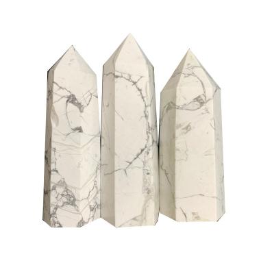 China China wholesale natural white howlite healing stone crystal point for home decoration for sale