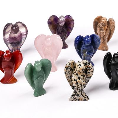 China China wholesale carfts bulk healing stone angel crystal carving figurines for home decor for sale