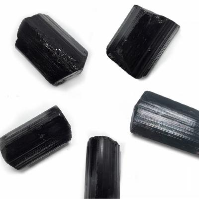 China China wholesale price high quality black tourmaline rough stone aura mineral specimens for home decoration for sale