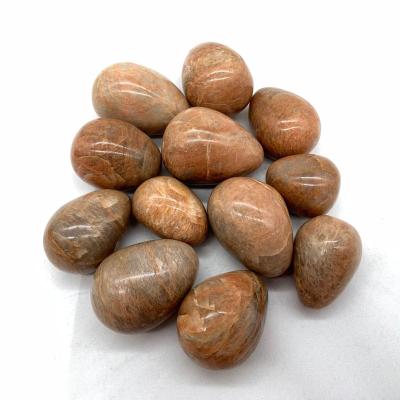 China China wholesale natural orange moonstone healing stone crystal egg for home decoration for sale