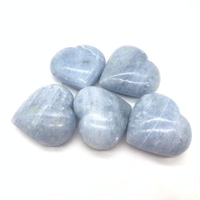 China China wholesale natural hand carved blue celestite reiki crystal hearts for sale for sale