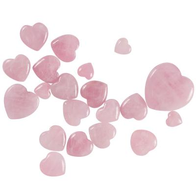 China China wholesale natural hand cut rose quartz heart shaped healing crystal heart for pendant for sale