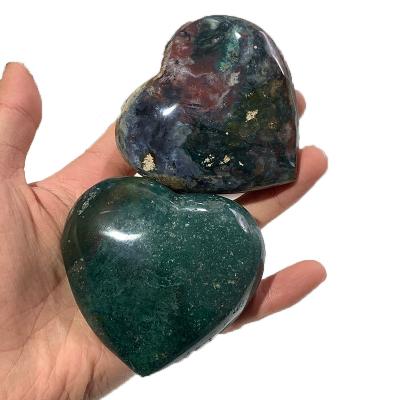 China China High Quality Natural Gemstone Hand Carving Ocean Jasper Crystal Healing Heart For Sale for sale