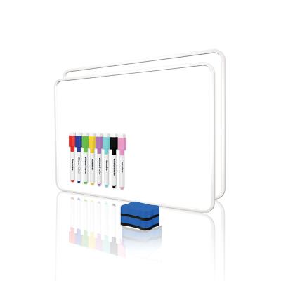 China Fashion 2*Whiteboard 2*Eraser 8*Colored Pen Double Side Dry Erase Reusable Eraser Top Dry Marker Portable White FrameWhiteboard for sale