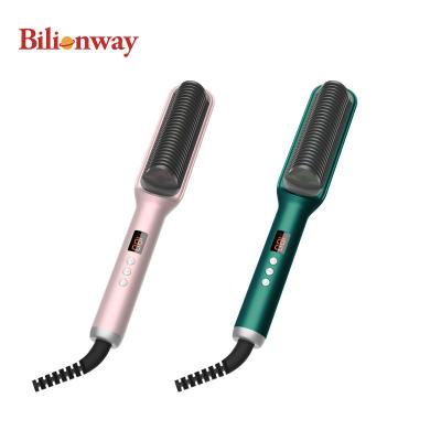 China Portable Hotel LED Display High Quality Women Fast Ceramic Electric Steam Ionic Comb Straightening Hair Brush for sale