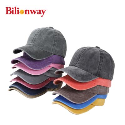 China Adjustable COMMON Wholesale Vintage With Logo Cotton Distressed Dad Hat Custom Simple Baseball Cap Kids for sale