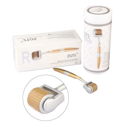 China Blood Vessels Removal Gold Plated Derma Skin Roller For Scar Dropshipping ZGTS Derma Roller192 Micro Needles Titanium Alloy Needle Mezoroller for sale