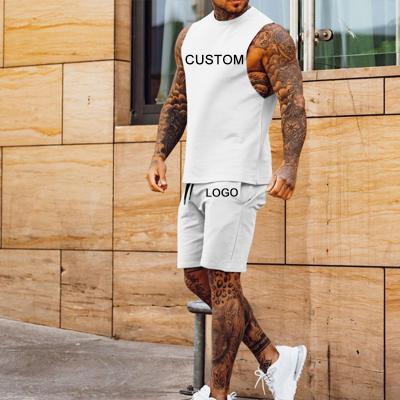 China Custom Customized Casual Slim Sleeveless Suit Tracksuit Mens Sports Tracksuits For Men Sport Gym Jogging Custom Two Piece Set Men for sale