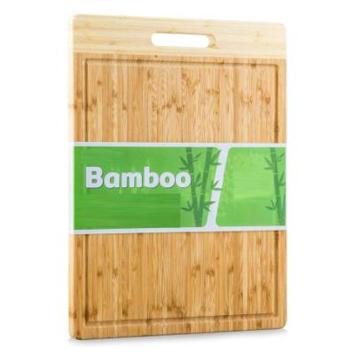 China Large Viable Bamboo Cutting Board with Juice Groove and Handle - 100% Organic Wood Cutting Board for sale