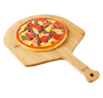 China Sustainable Premium Natural Bamboo Pizza Skin With Handle For Homemade Pizza for sale