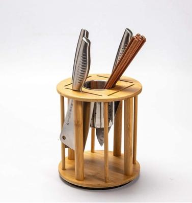 China Bamboo Knife Block Knife Holder and Organizer with Wide Slots for Easy Kitchen Knife Storage Kitchen for sale