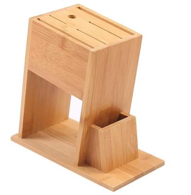 China Multi-Function Kitchen Knife Block Storage Holder Rack Kitchen Accessories Bamboo Knife Rack for sale