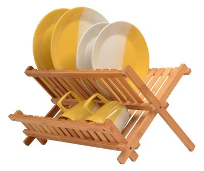 China Kitchen Folding Dish Rack and Sustainable Bamboo Tray Rack, Dish Sink and Dish Storage for sale