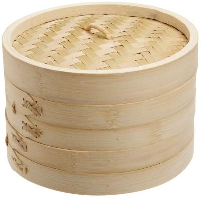 China Viable Chinese Bamboo Steamer Steaming Basket for Vegetable Seafood Dim Sum Dumpling Bun Egg, 12 inch for sale