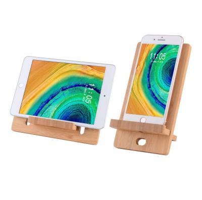 China Bamboo Bamboo Wooden Desktop Stand Holder Desktop Phone Stand Phone Holder for sale