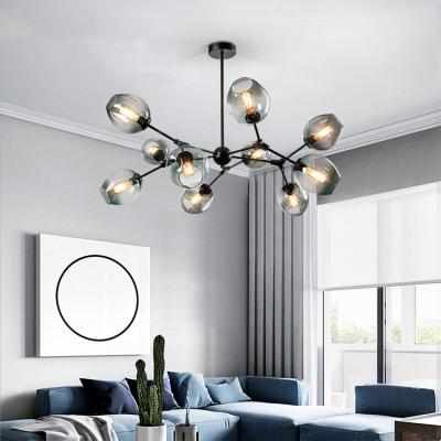 China Nordic Modern Lead Glass Home Indoor Bubble Living Room Restaurant Decor Pendant Chandelier for sale