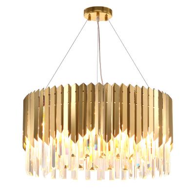 China Modern Vintage Hotel Long Modern Living Room Bedroom Large Luxury Gold Led Crystal Chandelier for sale