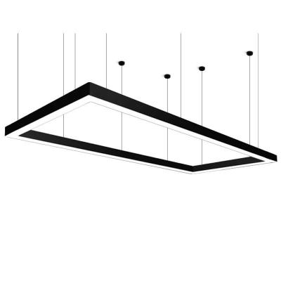 China Modern Classic Aluminum Indoor Office Ceiling Lamps Led Modern Rectangular Single Chandelier Hanging for sale