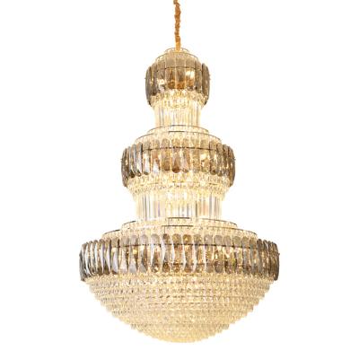 China Modern Vintage Living Room Long Staircase Led Luxury Hotel Large Large Crystal Chandelier Pendant Lights for sale