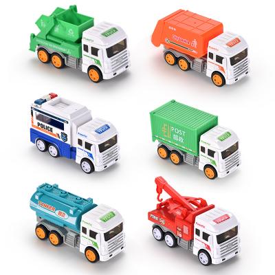 China Friction Toy Good Quality Urban Engineering Vehicle Traffic Mini Friction Truck Toy For Children 6Pcs/Set for sale