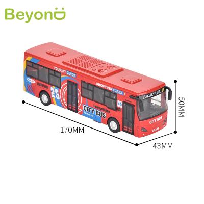 China Diecast Toy 1:32 Scale Die Cast Pull Back Mini Alloy Bus Car Toy With Light And Sound for sale