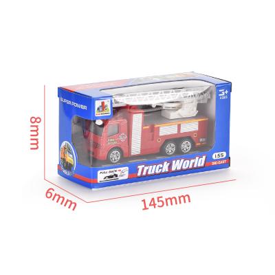 China 8 Designs 1:55 Eco-friendly Alloy Pull Back Mini Trailer Car Toy Truck Model With Music And Light for sale