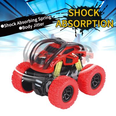 China Cascade Mini Plastic 360 Rotating Friction Powered Off-Road Trucks Big Wheel Vehicle Toy Car for sale