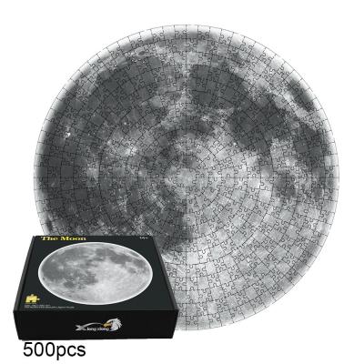 China Educational Toy 500 Piece Large Rainbow Earth Moon Round Paper Puzzles for Adults for sale