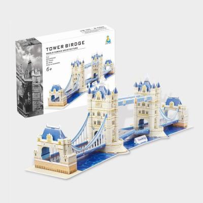 China 100% Eco-Friendly Kids Educational Toys London Tower Bridge 3D Paper Jigsaw Puzzles for sale