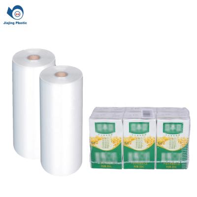 China Excellent Packaging Shrink Performance Milk Cartons And Drinks Cartons PE Shrink Wrap Film Plastic Packaging Roll for sale