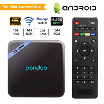 China OEM/ODM mini s905w android 7.1 tv box quad core 4k hd set top box [Amlogic S905W] Pendoo x8 full for sale