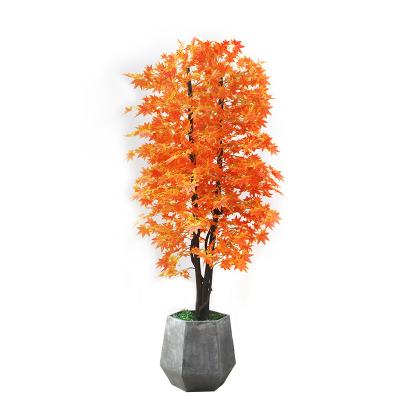 China Wholesale Minimalist Artificial Maple Tree Hotel Mall With Large Green Plants Decorative Maple Tree Decoration for sale