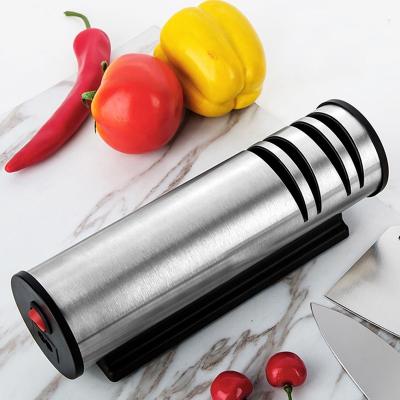 China Viable Kitchen Tool 23000 RPM Stainless Steel USB Rechargeable Electric Knife Sharpener for sale