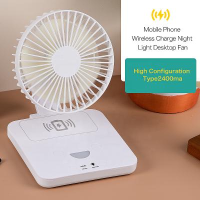 China Carry Office Desktop Fan Wireless Easy Charging Phone 3 Speeds Mini Small Fan USB Fan for sale