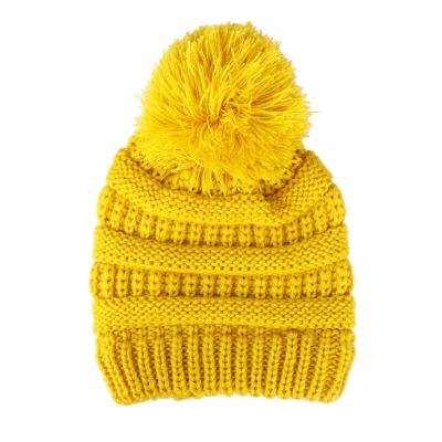 China New Arrival JOINT Style Winter Knitted Woolen Hat Winter Knitted Private Label Pompom Pompom Kids Beanie Hat for sale